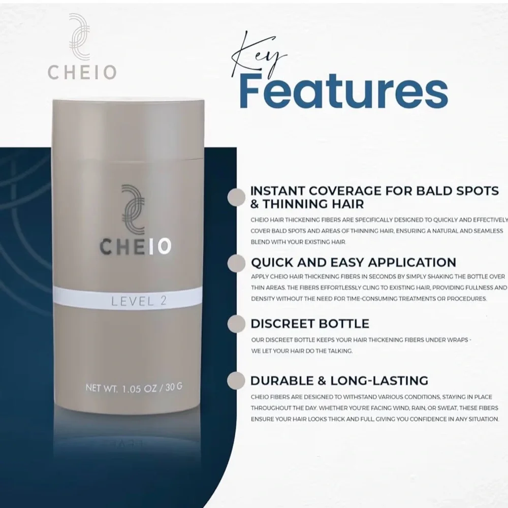 Cheio Thickening Hair Fibers Medium Brown Level 2  Covers‎ Spots in Seconds 30g
